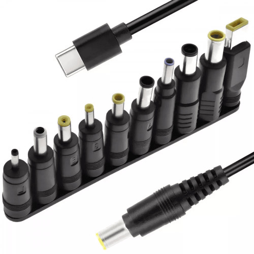 Кабель для ноутбука Type-C to DC 10-in-1 Black