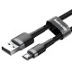 Кабель Baseus Cafule USB to Micro 2.4A 1m Gray/Black (CAMKLF-BG1) - Фото 3