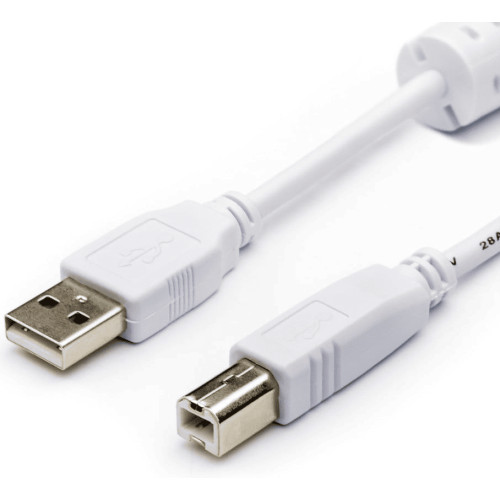 Кабель для принтера Atcom USB to Type-B 2 ferite (M/M) 5m White (10109)