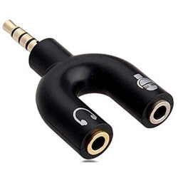 Адаптер 3.5mm 2-in-1 U-shaped Black