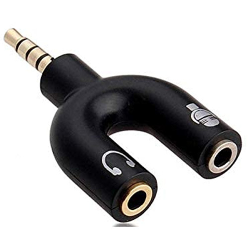 Адаптер 3.5mm 2-in-1 U-shaped Black