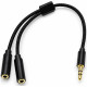 AUX разветвитель PoetrySail 3.5mm (M/2F) Black - Фото 1