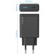 Сетевое зарядное устройство Proove Slender 65W (Type-C + USB) Black (WCSL65110001) - Фото 3