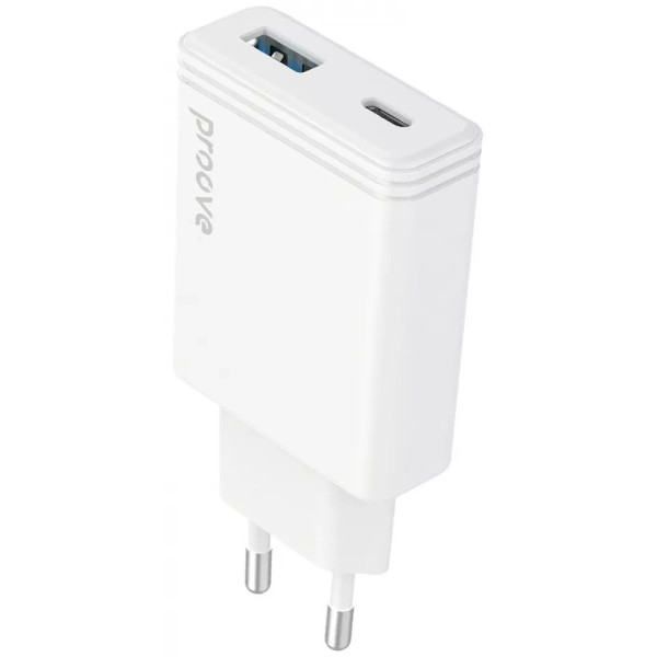 Мережевий зарядний пристрій Proove Slender 65W (Type-C + USB) White (WCSL65110002)
