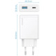 Сетевое зарядное устройство Proove Slender 65W (Type-C + USB) White (WCSL65110002) - Фото 3