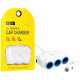 Автомобільний зарядний пристрій Hoco C1 Three in one Car charger White - Фото 4