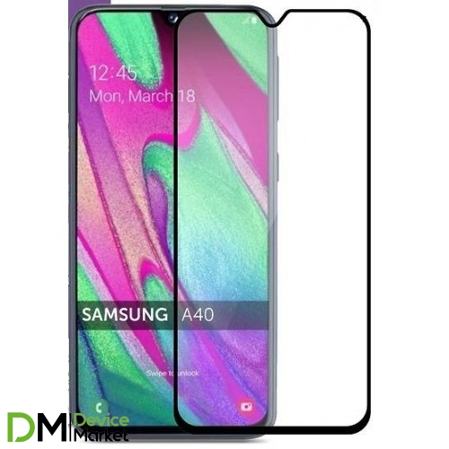 Защитное стекло Samsung A40 Black