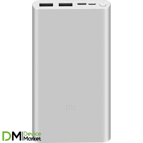 Power bank Xiaomi Mi 3 NEW 10000 mAh Fast Charge Silver PLM13ZM