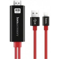 Кабель HOCO UA4 Apple HDMI Black/red
