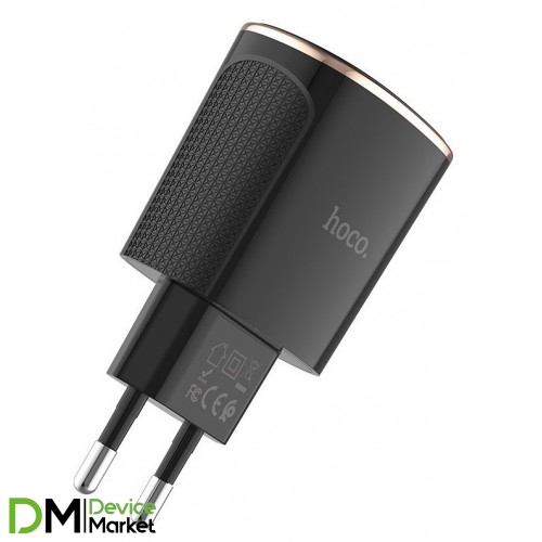 Сетевое зарядное устройство Hoco C60A 2 USB 3.4A Black