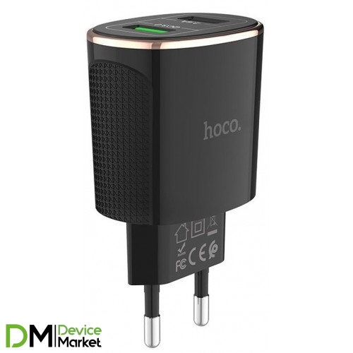 Сетевое зарядное устройство Hoco C60A 2 USB 3.4A Black