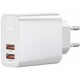 Мережевий зарядний пристрій Baseus Speed Dual QC3.0 Quick charger U+U 30W EU White - Фото 1