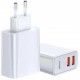 Мережевий зарядний пристрій Baseus Speed Dual QC3.0 Quick charger U+U 30W EU White - Фото 3