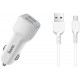 АЗУ Hoco Z23 (2USB, 2.4A) white + cable