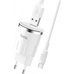 Мережевий зарядний пристрій Hoco C37A 2.4A White + Micro cable