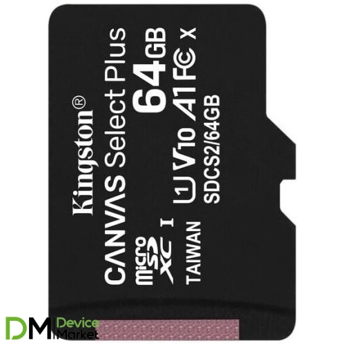 Карта памяти Kingston microSDXC 64Gb Canvas Select+ A1