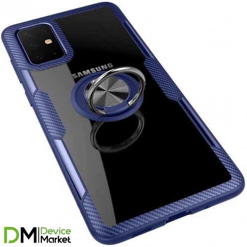 Чехол Deen Crystal Ring Samsung A51 прозрачный/Blue