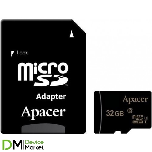Карта памяти Apacer microSD 32GB UHS-I U1+ адаптер