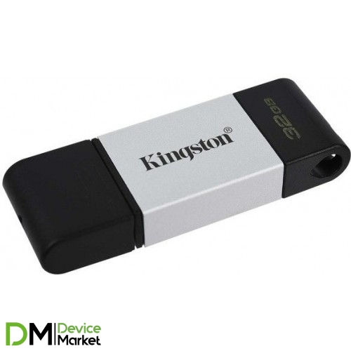 Флеш память Kingston DataTraveler 80 32GB, Type-C, USB 3.2 Grey/Black (DT80/32GB)