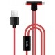 USB кабель Lightning HOCO-X12 1m Red + microUSB - Фото 1