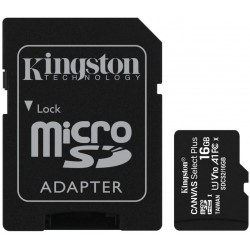 Карта памяти Kingston micro SD 16GB Class 10 A1 + адаптер