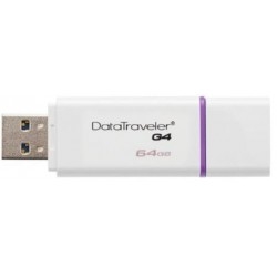 Флеш память Kingston DT I G4 64GB, USB 3.1 White/Purple