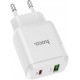 Сетевое зарядное устройство Hoco N5 Favor dual port PD20W+QC3.0 charger(EU) / white - Фото 2