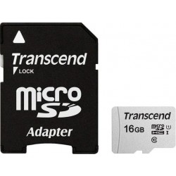Карта памяти Transcend microSD 16GB Class 10 + адаптер 300S