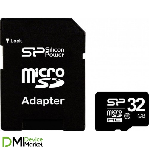 Карта памяти Silicon Power microSD 32GB Class 10 + адаптер