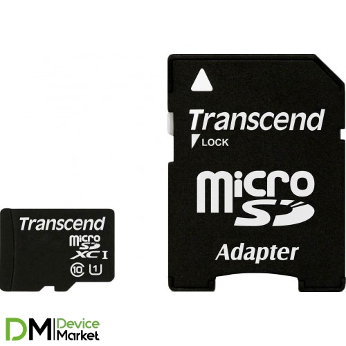 Карта памяти Transend microSDXC 64GB Class 10 + adapter