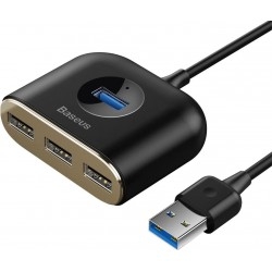 USB HUB Baseus Square round 4 in 1 (USB3.0 to USB3.0+3 USB2.0) 1m Black (CAHUB-AY01)