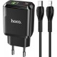 Сетевое зарядное устройство Hoco N5 Favor Dual Port PD20W+QC3.0 + кабель Type-C/Lightning Black - Фото 3