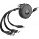 USB кабель Hoco U50 3-in-1 retractable Black - Фото 1