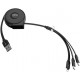 USB кабель Hoco U50 3-in-1 retractable Black - Фото 2