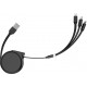 USB кабель Hoco U50 3-in-1 retractable Black - Фото 3