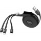 USB кабель Hoco U50 3-in-1 retractable Black - Фото 4