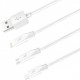 USB кабель Hoco X1 Apple+Micro+Type-C 1M White - Фото 1