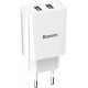 Сетевое зарядное устройство Baseus Speed Mini Dual U Charger 10.5W EU White (CCFS-R02) - Фото 1