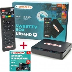 ТВ-приставка inext SWEET.TV BOX Ultra HD + Стартовый пакет L на 6 месяцев