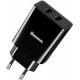 Сетевое зарядное устройство Baseus Speed Mini Dual U Charger 10.5W EU Black (CCFS-R01) - Фото 2