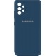 Silicone Case Full Camera для Samsung A52 A525 Navy Blue