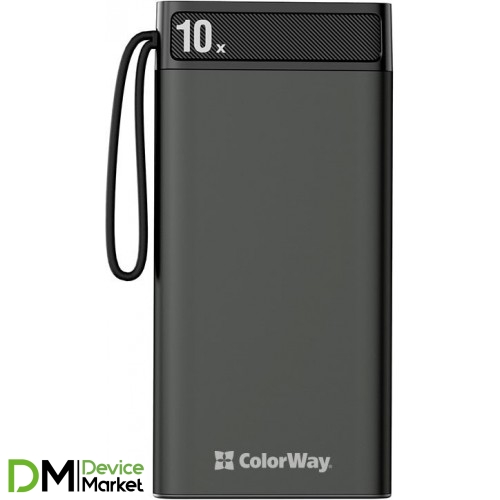 Power Bank ColorWay Metal Case 10000mAh Black (CW-PB100LPI1BK-D)