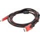 Кабель Merlion HDMI-HDMI, 10 м, Black/Red - Фото 1