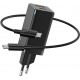 Мережевий зарядний пристрій Baseus GaN2 Q. Charger C+C 45W + Type-C cable Black (CCGAN45CE) - Фото 1