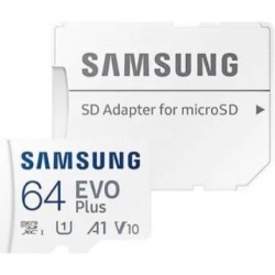Карта памяти Samsung Evo Plus microSDXC 64GB Class 10 UHS-I U1 V10 + SD-adapter (MB-MC64KA/EU)