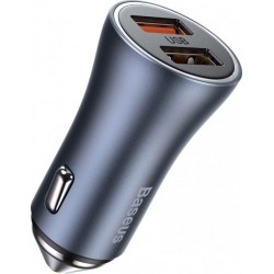 Автомобільний зарядний пристрій Baseus Golden Contactor Dual QC Car Charger U+U 40W Dark Gray (CCJD-A0G)