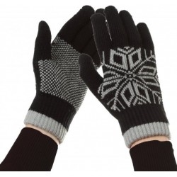 Рукавички ArmorStandart Touch Gloves Snowflake с орнаментом Black