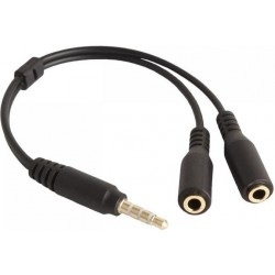Аудіо-кабель XoKo SC-009 2х3.5мм-M/3.5 мм-F Black