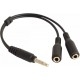 Аудіо-кабель XoKo SC-009 2х3.5мм-M/3.5 мм-F Black - Фото 1