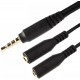 Аудио-кабель XoKo SC-009 2х3.5мм-M/3.5 мм-F Black - Фото 2